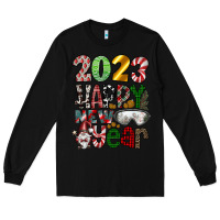 Black 2023 Happy New Year Long Sleeve Tee - CowhideDigitalArt