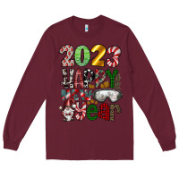 Burgundy 2023 Happy New Year Long Sleeve Tee - CowhideDigitalArt