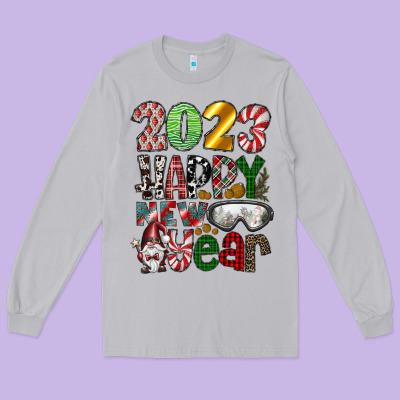 2023 Happy New Year Long Sleeve Tee Designed By Cowhidedigitalart