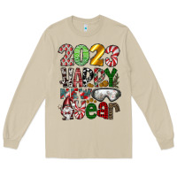 Mushroom 2023 Happy New Year Long Sleeve Tee - CowhideDigitalArt