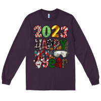 Plum 2023 Happy New Year Long Sleeve Tee - CowhideDigitalArt