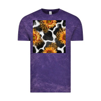 Cloud Purple cowhide leopard sunflower seamless pattern Vintage Tee - BundleAndBundleShop