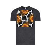 Vintage Black cowhide leopard sunflower seamless pattern Vintage Tee - BundleAndBundleShop