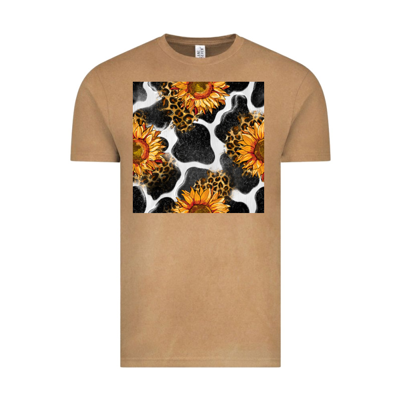 Cowhide Leopard Sunflower Seamless Pattern Vintage Tee by BundleAndBundleShop | Teevron