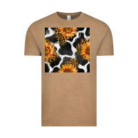 Vintage Coffee cowhide leopard sunflower seamless pattern Vintage Tee - BundleAndBundleShop