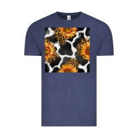 Vintage Denim cowhide leopard sunflower seamless pattern Vintage Tee - BundleAndBundleShop