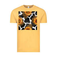Vintage Mustard cowhide leopard sunflower seamless pattern Vintage Tee - BundleAndBundleShop