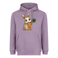 Lavender Happy Easter With Bunny And Carrot Heavyweight Hoodie - RanaPortraitStore