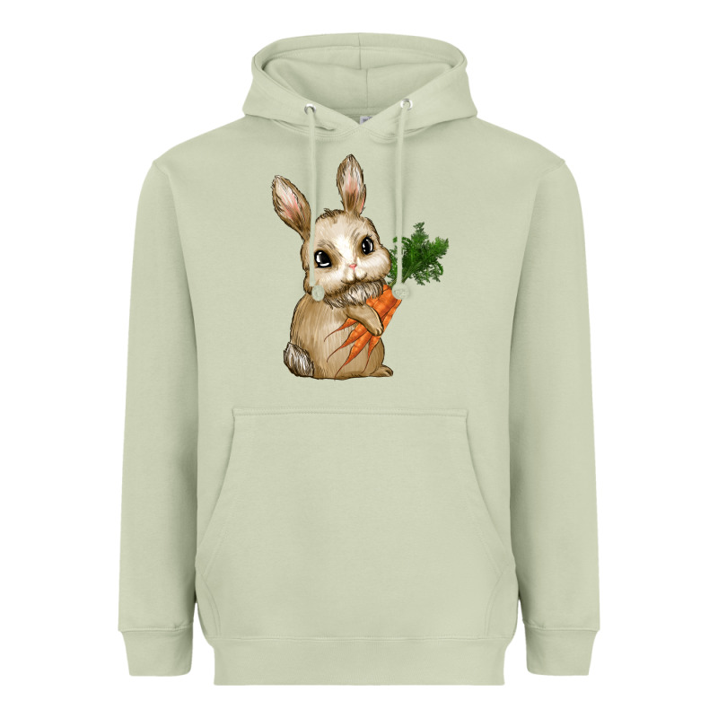 Happy Easter With Bunny And Carrot Heavyweight Hoodie by RanaPortraitStore | Teevron