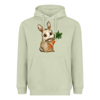 Matcha Happy Easter With Bunny And Carrot Heavyweight Hoodie - RanaPortraitStore