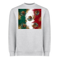Heather Grey Mexican Flag Heavyweight Sweatshirt - RanaPortraitStore