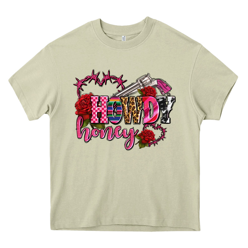 Howdy Honey Rose Olivia Heavy Core Tee by OliviaCreatesArt | Teevron