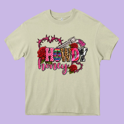 Howdy Honey Rose Olivia Heavy Core Tee Designed By Oliviacreatesart
