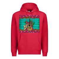 Cardinal mexican guitar roses cactus sombrero Premium Hoodie - Artiststas