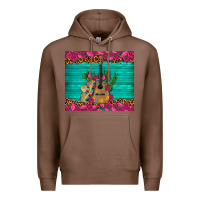 Chestnut mexican guitar roses cactus sombrero Premium Hoodie - Artiststas