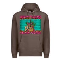 Coffee mexican guitar roses cactus sombrero Premium Hoodie - Artiststas
