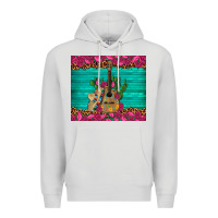 Dove Grey mexican guitar roses cactus sombrero Premium Hoodie - Artiststas