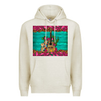 Oatmeal Heather mexican guitar roses cactus sombrero Premium Hoodie - Artiststas