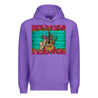 Purple mexican guitar roses cactus sombrero Premium Hoodie - Artiststas