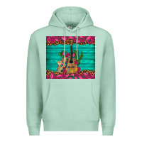 Seafoam mexican guitar roses cactus sombrero Premium Hoodie - Artiststas