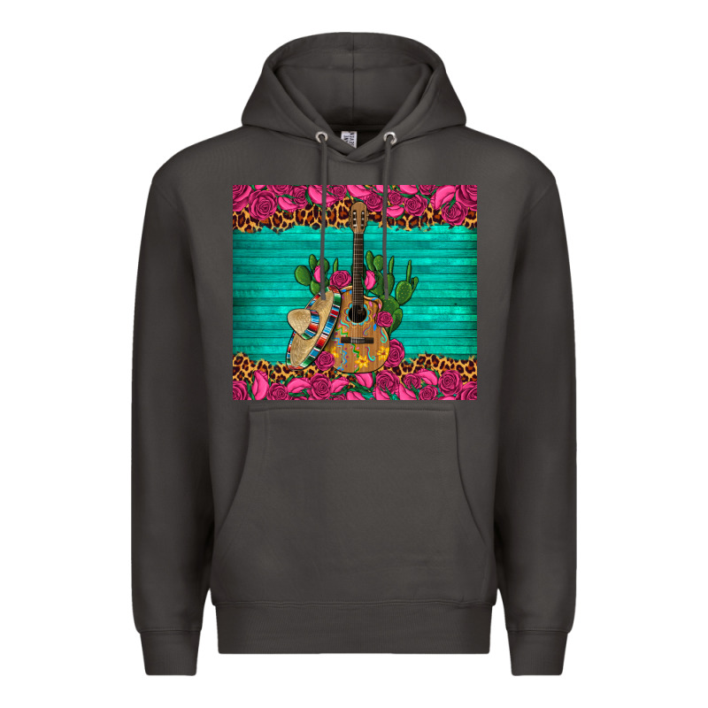 Mexican Guitar Roses Cactus Sombrero Premium Hoodie by Artiststas | Teevron