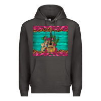 Smoke mexican guitar roses cactus sombrero Premium Hoodie - Artiststas