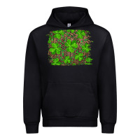 Black st patrick's day shamrock and leopard distressed background Urban Hoodie - RanaPortraitStore