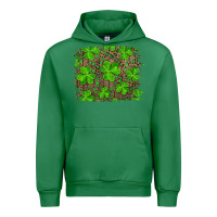 Emerald st patrick's day shamrock and leopard distressed background Urban Hoodie - RanaPortraitStore