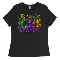 Black Tis The Season Crawfish Mardi Gras Ladies Tee - FaDigitalArtStudio