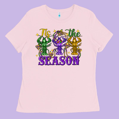 Tis The Season Crawfish Mardi Gras Ladies Tee Designed By Fadigitalartstudio