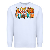 White Hello pumpkin Premium Sweatshirt - RanaPortraitStore