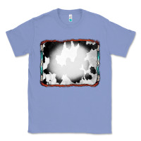 Colony Blue Cowhide Background with Bleach Serape Frame Classic Tee - CowCowDesign
