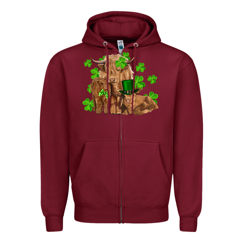 St Patrick's Day Cow Family Zipper Hoodie by RanaPortraitStore | Teevron