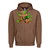 Chestnut st patrick's day cow family Zipper Hoodie - RanaPortraitStore