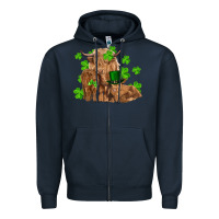 Navy st patrick's day cow family Zipper Hoodie - RanaPortraitStore