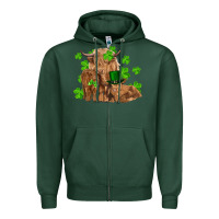 Sports Green st patrick's day cow family Zipper Hoodie - RanaPortraitStore