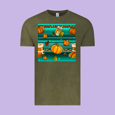 Autumn Seamless Pattern Vintage Tee Designed By Bundleandbundleshop