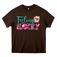 Chocolate Brown feeling lucky Heavy Core Tee - OliviaCreatesArt