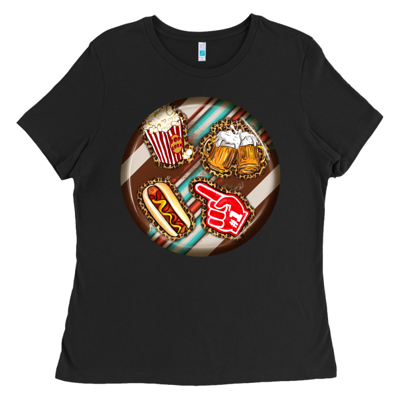 American Football Round Earrings Ladies Tee by BundleAndBundleShop | Teevron