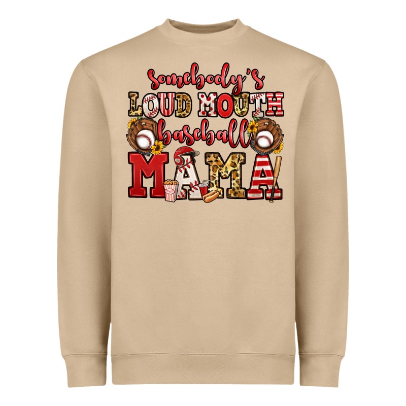 Somebody's Loud Mouth Baseball Mama Heavyweight Sweatshirt by Jasminsmagicworld | Teevron