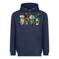 Navy sunflowers coffee cups Heavyweight Hoodie - Jasminsmagicworld