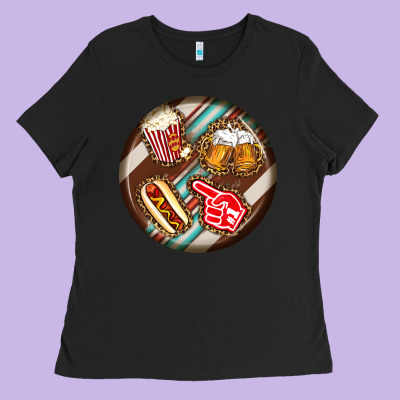 American Football Round Earrings Ladies Tee Designed By Bundleandbundleshop