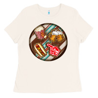 Bone american football round earrings Ladies Tee - BundleAndBundleShop