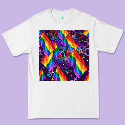 Lgbt Flag Seamless Pattern Premium Tee Designed By Fadigitalartstudio