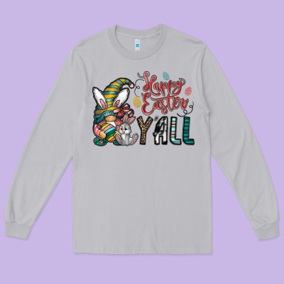 Happy Easter Y All Long Sleeve Tee Designed By Cowhidedigitalart