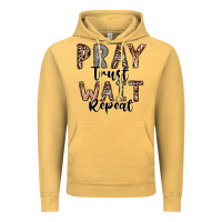 Vintage Mustard Pray Trust Wait Repeat Vintage Hoodie - CowhideDigitalArt