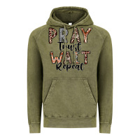 Vintage Olive Pray Trust Wait Repeat Vintage Hoodie - CowhideDigitalArt