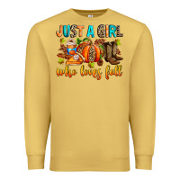 Antique Gold Just a girl who loves Fall Premium Sweatshirt - RanaPortraitStore