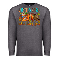 Charcoal Heather Just a girl who loves Fall Premium Sweatshirt - RanaPortraitStore