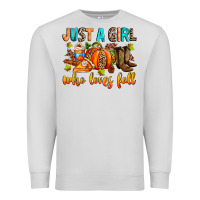 Dove Grey Just a girl who loves Fall Premium Sweatshirt - RanaPortraitStore